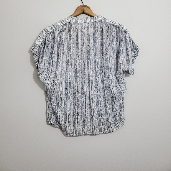 Anthro Cloth & Stone Blue/White Striped Button Down Shirt - Picture 2 of 3